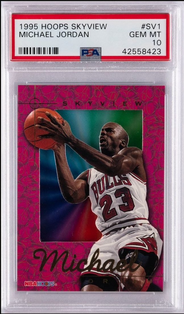 1995-96 Hoops Skyview #SV1 Michael Jordan &mdash; Front