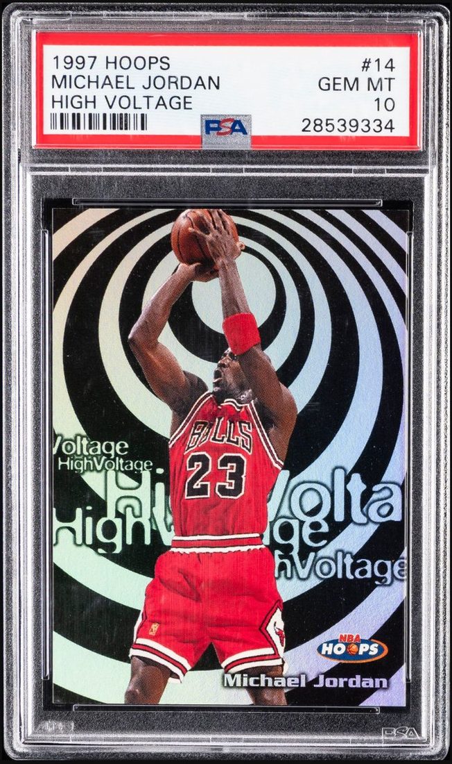 1997-98 Hoops High Voltage #14 Michael Jordan &mdash; Front