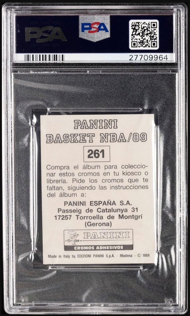 1988 Panini Spanish Sticker #261 Michael Jordan &mdash; Back