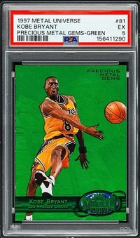 1997 Metal Universe Kobe Bryant Precious Metal Gems Green 9/10 PSA