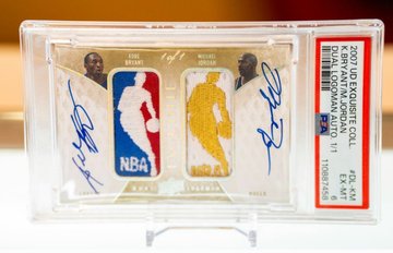 2007 Upper Deck Exquisite Michael Jordan / Kobe Bryant Dual Logoman 1/1 PSA