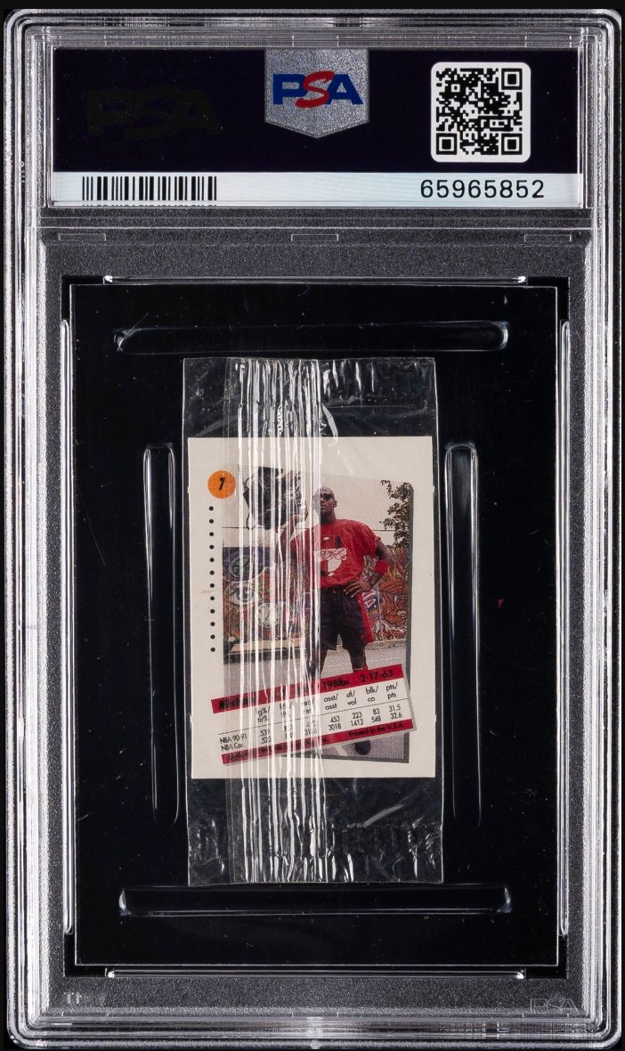 1991-92 SkyBox Canadian Minis Cello Pack Michael Jordan &mdash; Sealed pack back