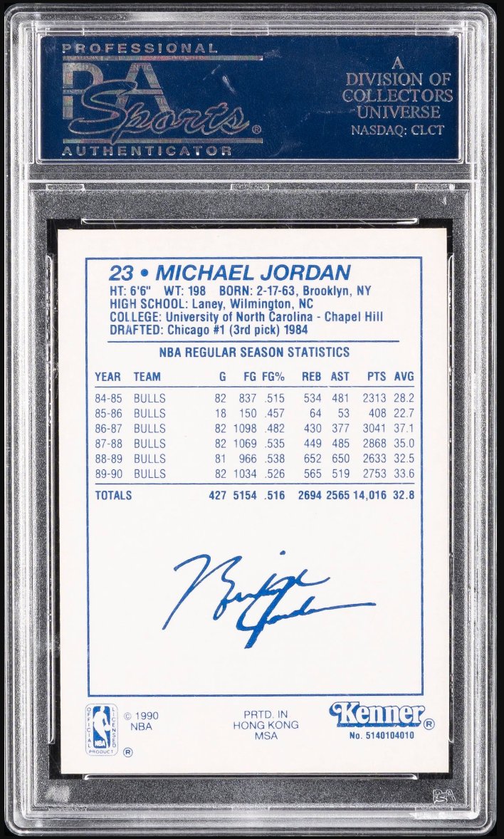 1990 Kenner Starting Lineup Brown (1990 Edition) Michael Jordan &mdash; Back