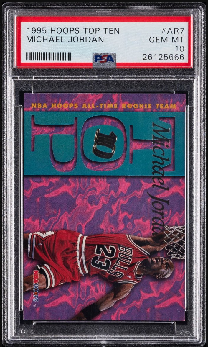 1995-96 Hoops Top Ten All-Time Rookie Team #AR7 Michael Jordan &mdash; Front
