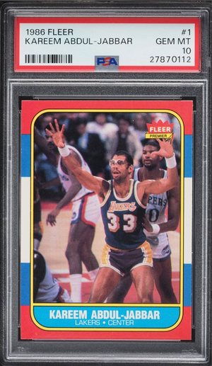 1986 Fleer #1 Kareem Abdul-Jabbar PSA 10