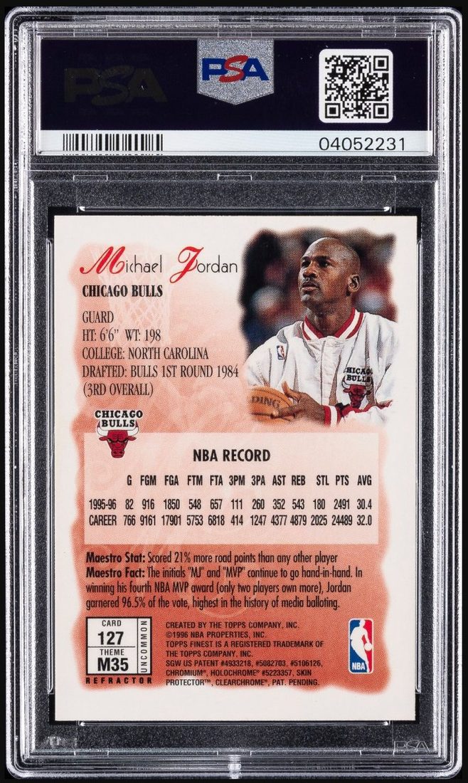 1996-97 Finest Refractor Maestros #127 Michael Jordan &mdash; Back