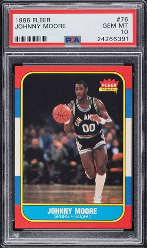 1986 Fleer #76 Johnny Moore PSA 10