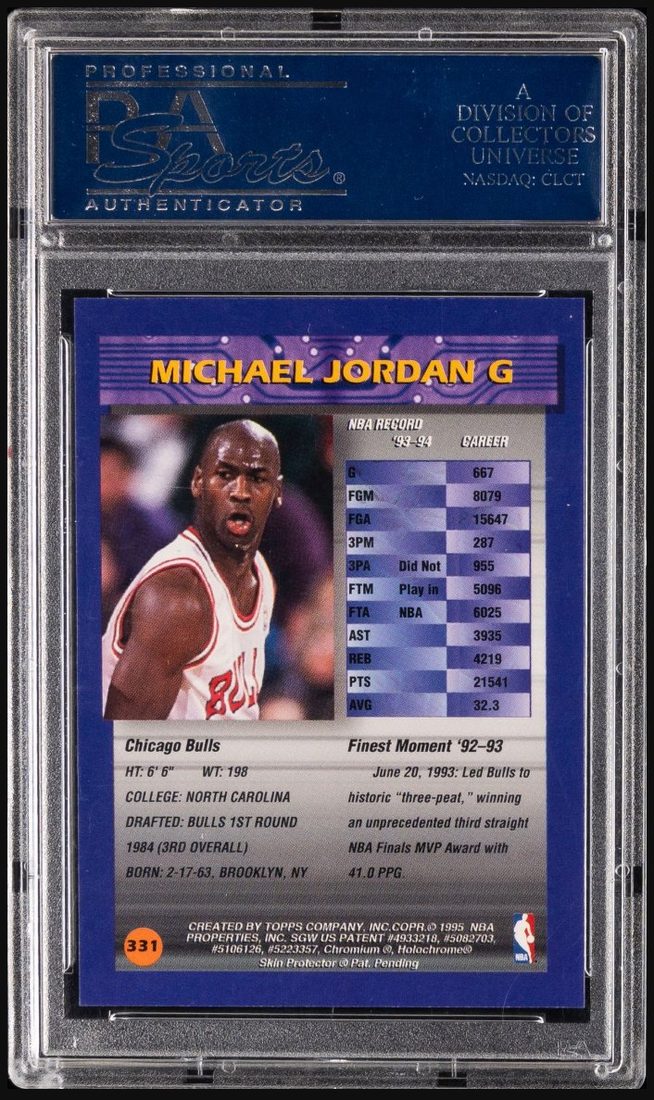1994-95 Finest Refractor #331 Michael Jordan &mdash; Back