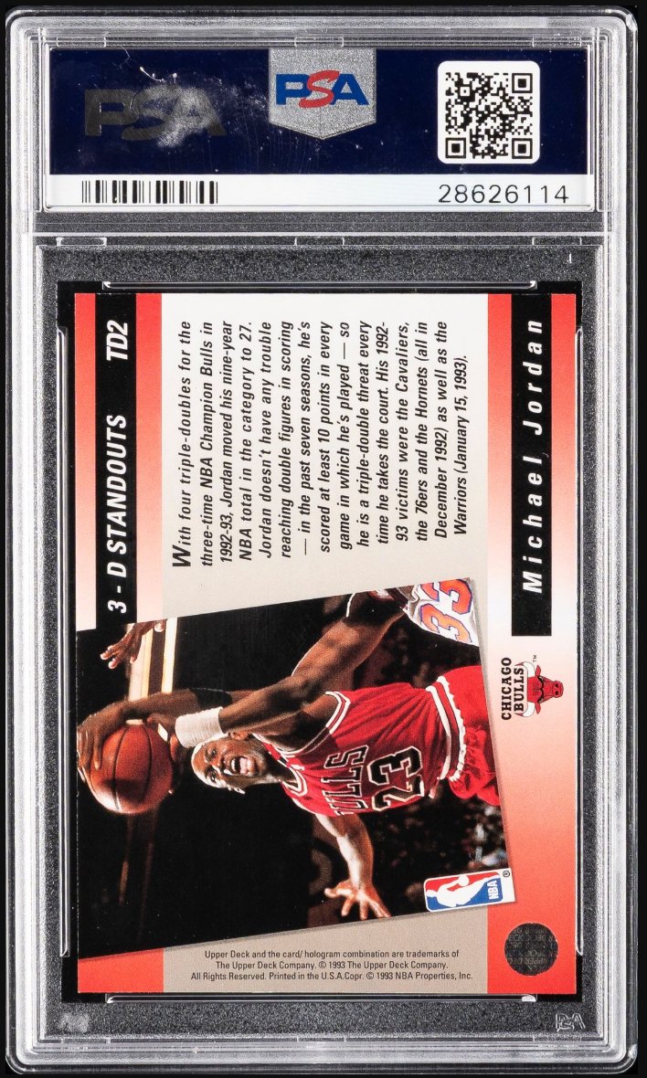 1993-94 Upper Deck Triple Double 3-D Standouts #TD2 Michael Jordan &mdash; Back