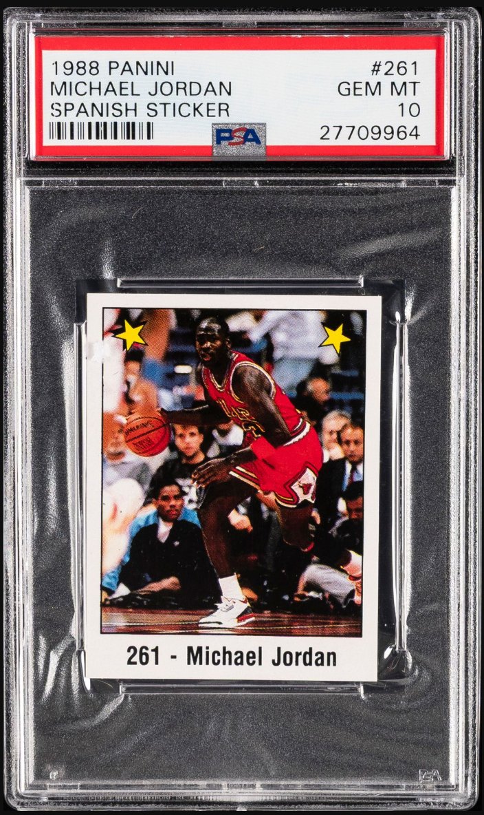 1988 Panini Spanish Sticker #261 Michael Jordan &mdash; Front