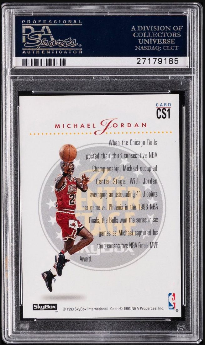 1993-94 SkyBox Premium Center Stage #CS1 Michael Jordan &mdash; Back