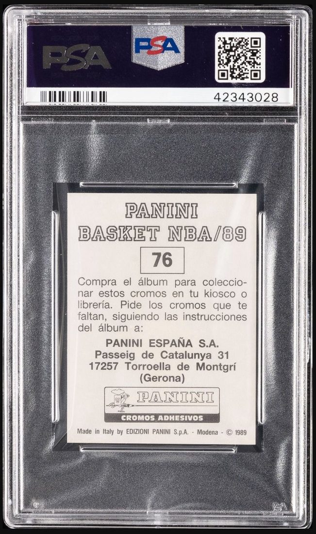 1988 Panini Spanish Sticker #76 Michael Jordan &mdash; Back