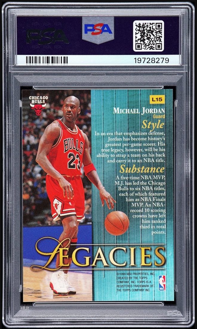 1998-99 Topps Legacies #L15 Michael Jordan &mdash; Back