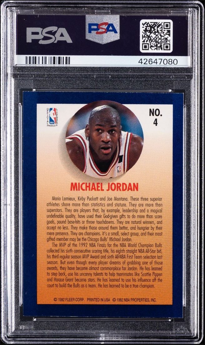 1992 Fleer Team Leader #4 — Back