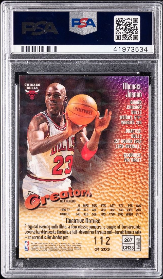 1997 Finest Embossed Refractor #287 — Back