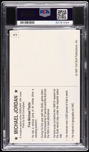 1991 Tuff Stuff Postcards #5 back