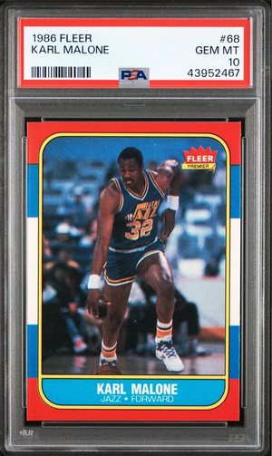 1986 Fleer #68 Karl Malone PSA 10