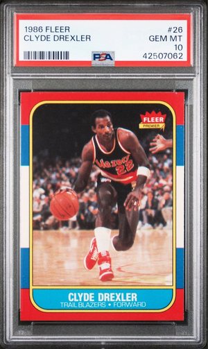 1986 Fleer #26 Clyde Drexler PSA 10