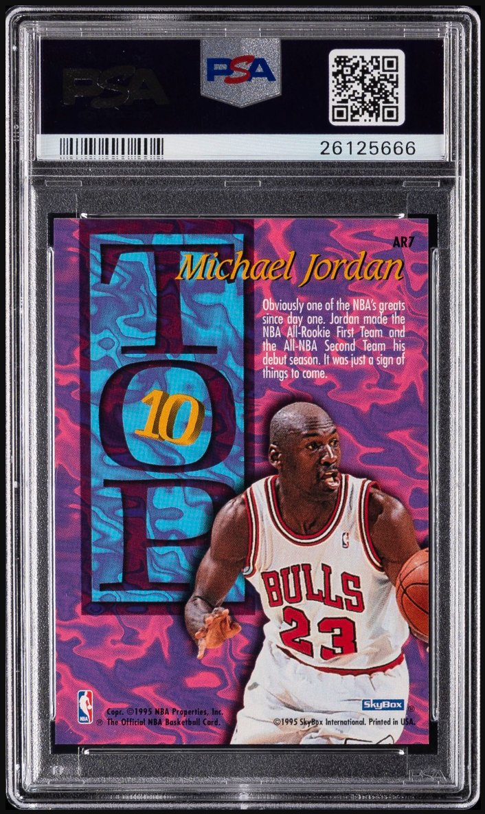 1995-96 Hoops Top Ten All-Time Rookie Team #AR7 Michael Jordan &mdash; Back