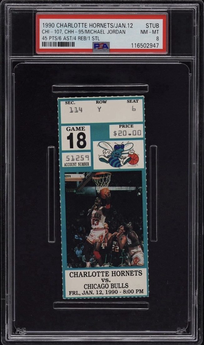 1990 Hornets vs Bulls · Jordan 45 front
