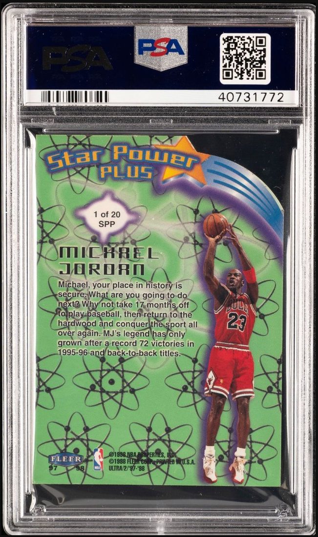 1997-98 Ultra Star Power Plus #1 Michael Jordan &mdash; Back