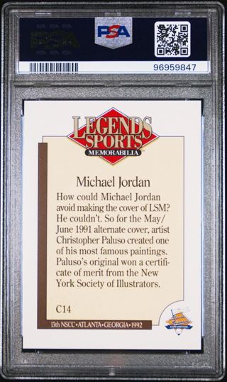 1992 Legends Sports Memorabilia NSCC #C14 back