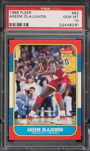 1986 Fleer #82 Akeem Olajuwon PSA 10