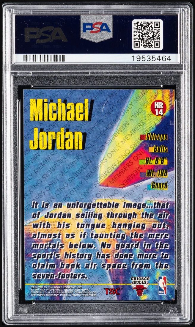 1996-97 Stadium Club High Risers Members Only #HR14 Michael Jordan &mdash; Back