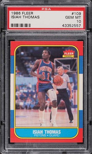 1986 Fleer #109 Isiah Thomas PSA 10