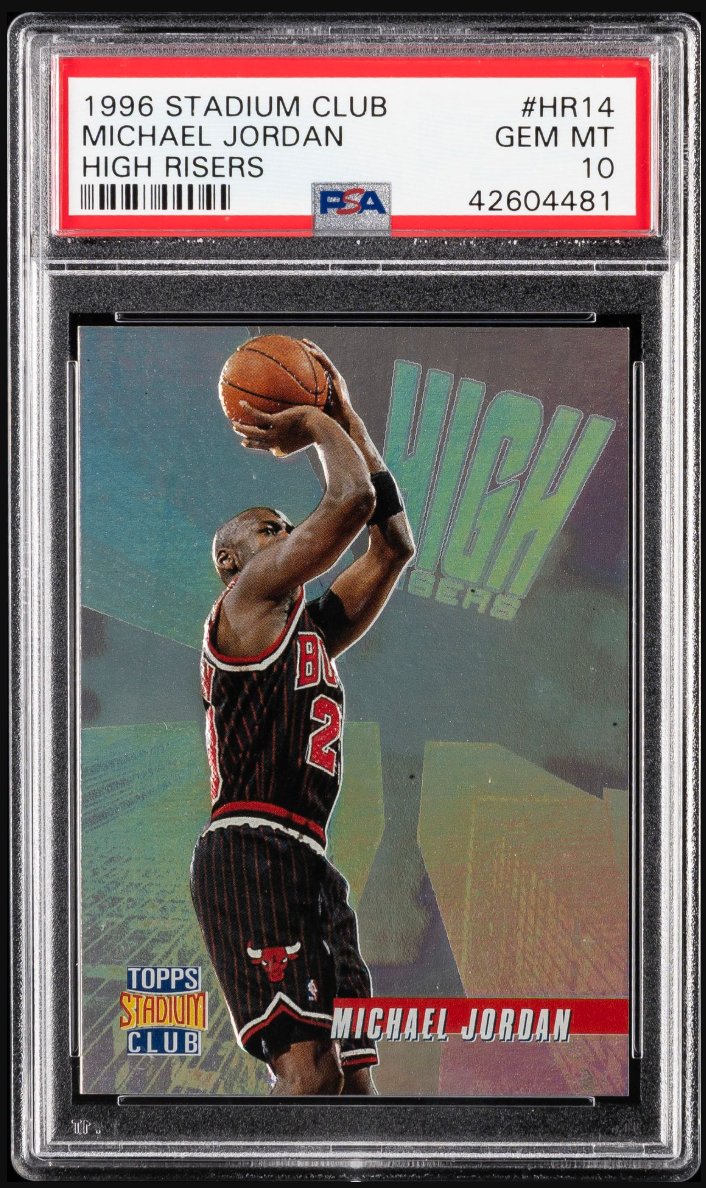 1996-97 Stadium Club High Risers #HR14 Michael Jordan &mdash; Front