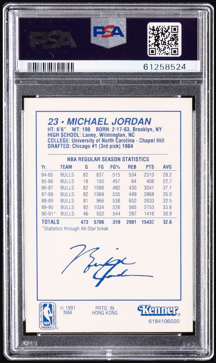 1991 Kenner Starting Lineup Michael Jordan (Jumping) &mdash; Back