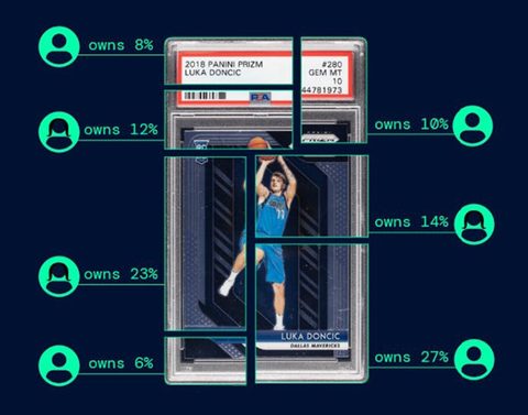 A single graded card divided into ownership shares held by multiple owners