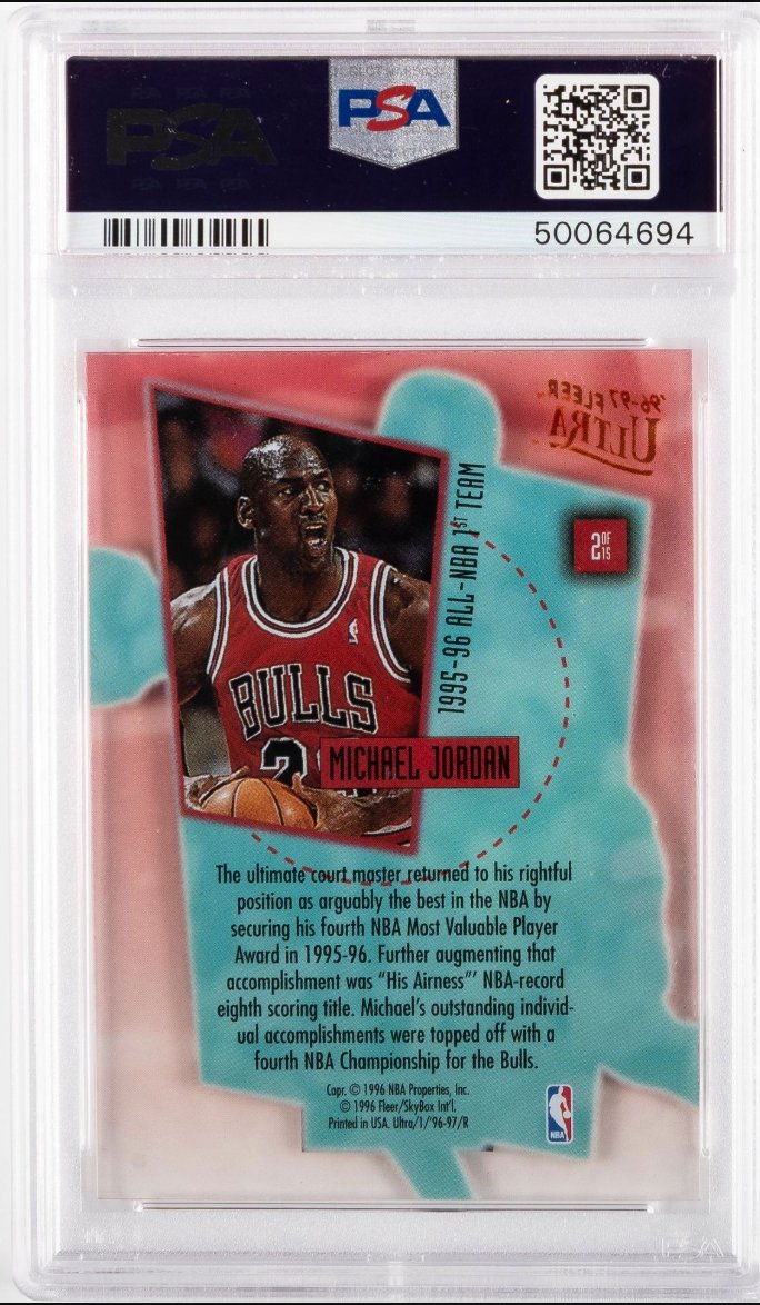 1996-97 Ultra Court Masters #2 Michael Jordan &mdash; Back (see-through acetate)