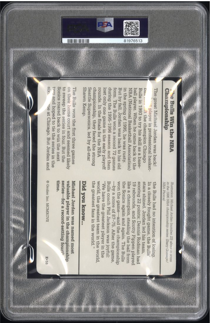1997 Grolier &ldquo;Bulls Win the NBA Championship&rdquo; back