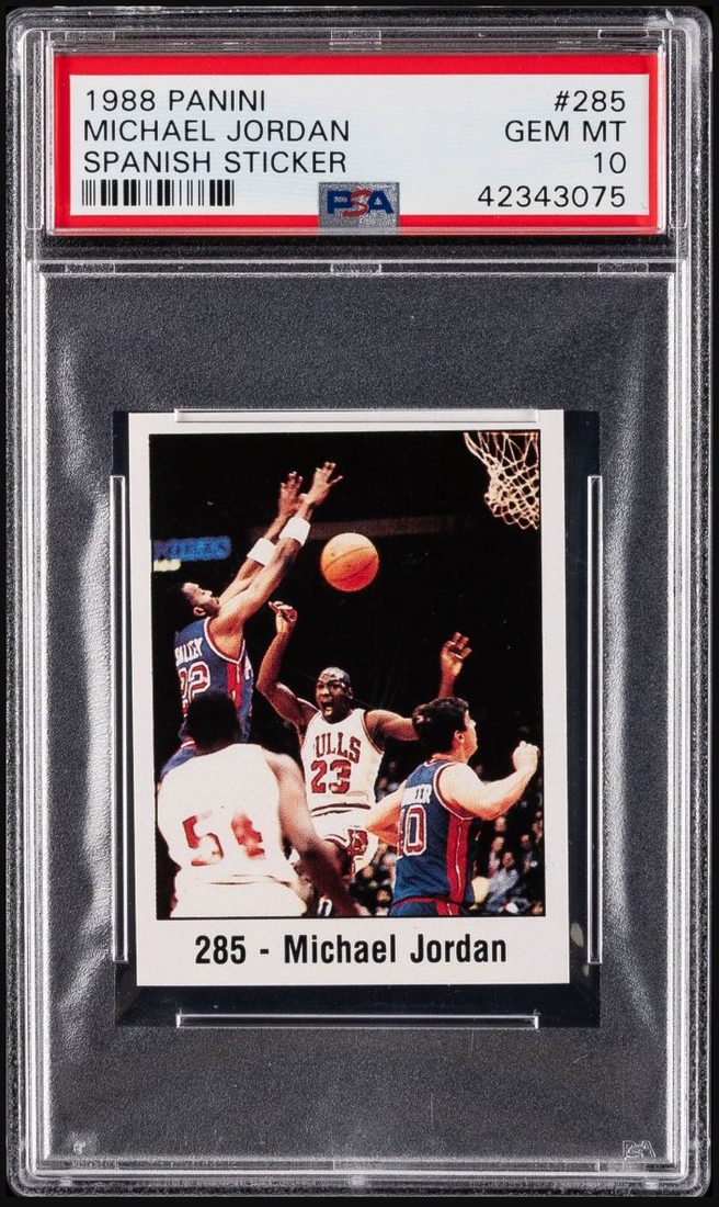 1988 Panini Spanish Sticker #285 Michael Jordan &mdash; Front