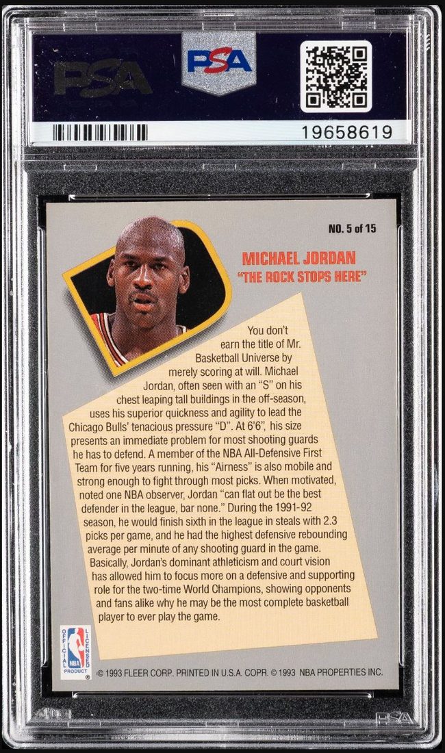 1992-93 Fleer Total D #5 Michael Jordan &mdash; Back