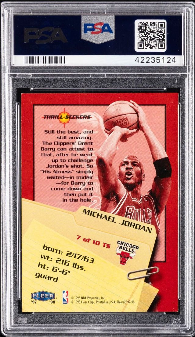 1997 Fleer Thrill Seekers #7 — Back