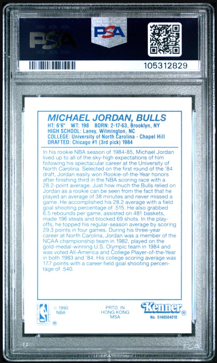 1990 Kenner Starting Lineup Yellow (Rookie Year) Michael Jordan &mdash; Back